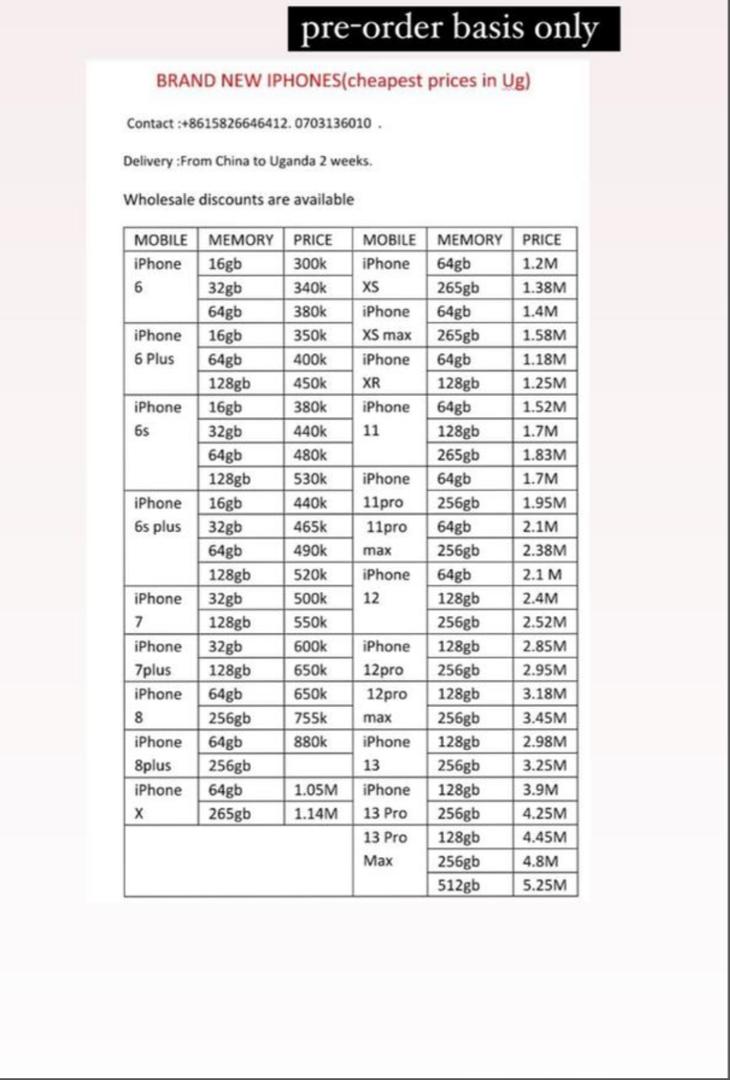 Kanunguprince's tweet photo. Brand New Iphones cheapest price in Uganda.
Delivery From China To Uganda 2 weeks. #UseUs #Byebyo #UOT https://t.co/QwpAHpBxSh
