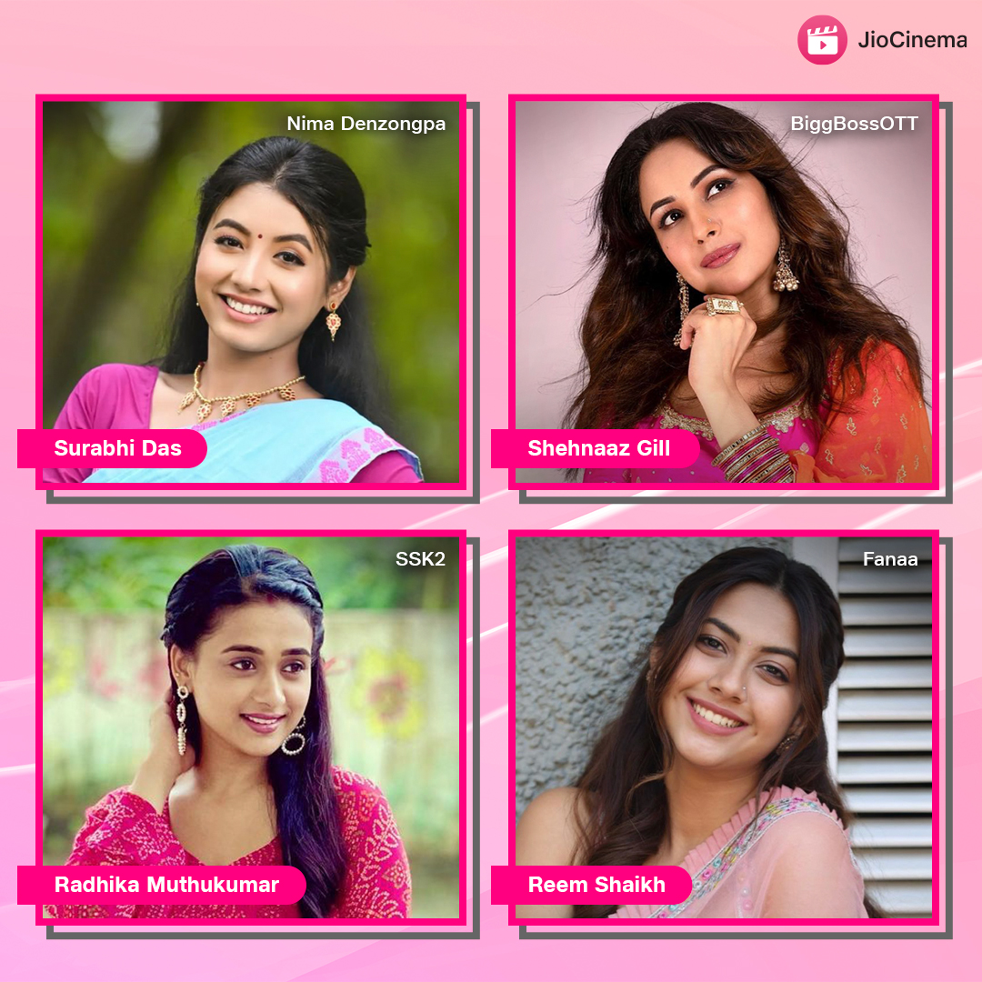 Who are you crushing on?😍🥰
#WomanCrushWednesday

Watch all of them on #JioCinema!

#NimaDenzongpa #BiggBossOTT #SasuralSimarKa2 #Fanaa #SurabhiDas #ShehnaazGill #RadhikaMuthuKumar #ReemShaikh #Wednesday #WednesdayCrush @ishehnaaz_gill @reem4you