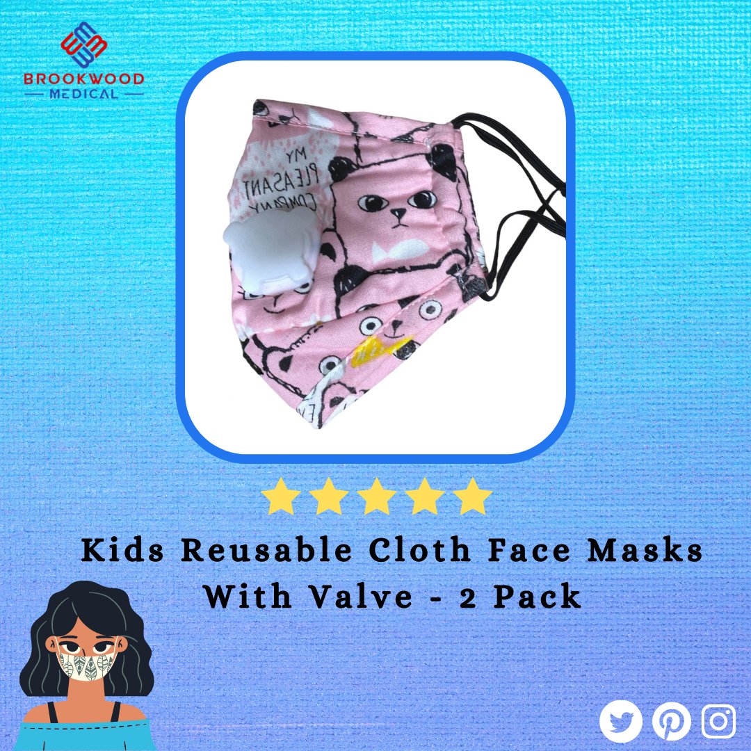 BrookwoodMed's tweet image. Kids Reusable Cloth Face Masks With Valve - 2 Pack😷

➡️ Made of triple-layer cotton.
➡️ Adjustable ear loops.
➡️ Adjustable nose piece for a comfortable, secure fit.
➡️ Reusable &amp;amp; Washable.

🌐 - bit.ly/3sbzMhP

#brookwoodmed #valvefacemask #disposablefacemask #facemask