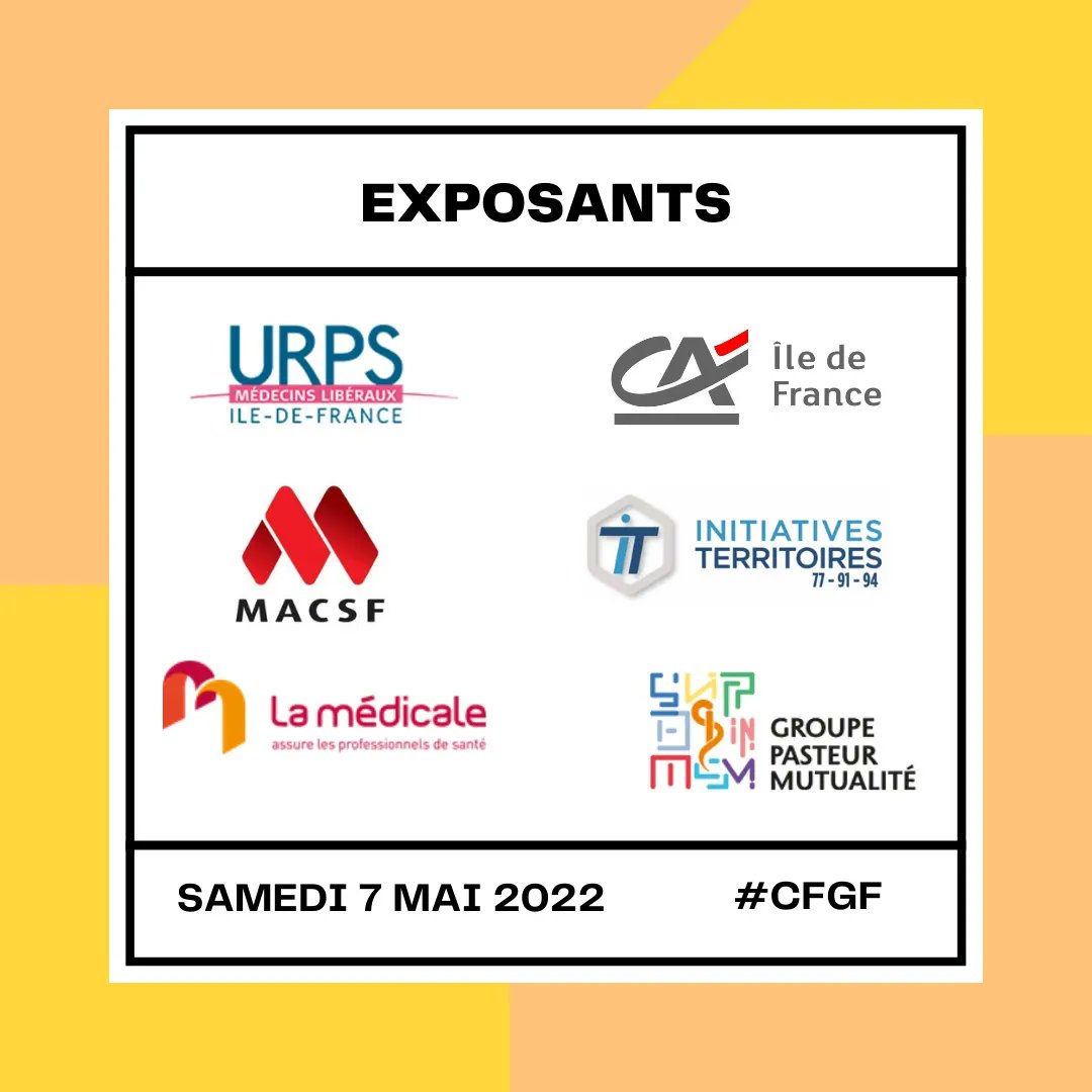 SRPIMG's tweet photo. [suite des EXPOSANTS]
Rendez-vous le samedi 7 mai pour la première édition du Colloque des Futurs Généralistes Franciliens #CFGF 🥳

Un événement du @SRPIMG fait par et pour les #internes de médecine générale d'@iledefrance

👉 https://t.co/JX76lGQnZ5 https://t.co/Vs9ukxFY90