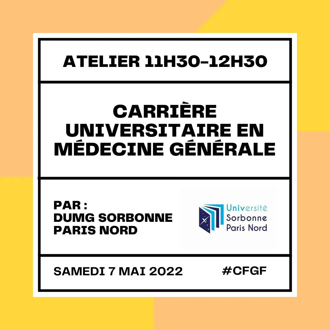 SRPIMG's tweet photo. [Suite et fin de la présentation des ATELIERS]
Rendez-vous le samedi 7 mai pour la première édition du Colloque des Futurs Généralistes Franciliens #CFGF 🥳

Un événement du @SRPIMG fait par et pour les #internes de médecine générale d'@iledefrance

👉 https://t.co/JX76lGQnZ5 https://t.co/31NRfQPx3d