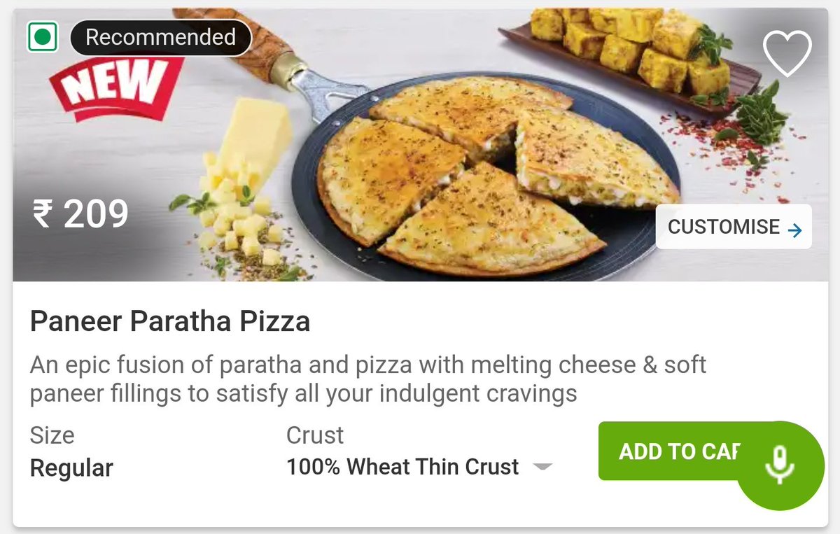 cyclist07's tweet photo. Fact: Localisation isn't that simple 
@dominos_india up next Choco Lava Lassi, Bhatura Pizza.. 🙃 https://t.co/T7PGlYX6yd
