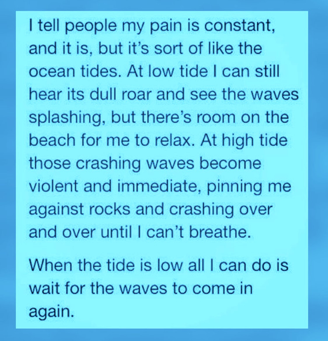 Some people seem to have difficulty in understanding that when you have a chronic illness the chronic part means you have some sort of pain all the time, so this is a good description. 👍 #Lupus #lupusawareness #chronicillness #ChronicPain