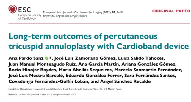denisamuraru's tweet photo. Outcomes after TV annuloplasty w/ #Cardioband showing sustained TR reduction, improved functional class and symptoms at 1 year #EHJCVI 

https://t.co/iWzM5I0uTb

@ESC_Journals @GeraldMaurer @EACVIPresident @DonalErwan @VDelgadoGarcia @hahn_rt @PhilippLurz @FabienPraz https://t.co/ZCNFoIKi43