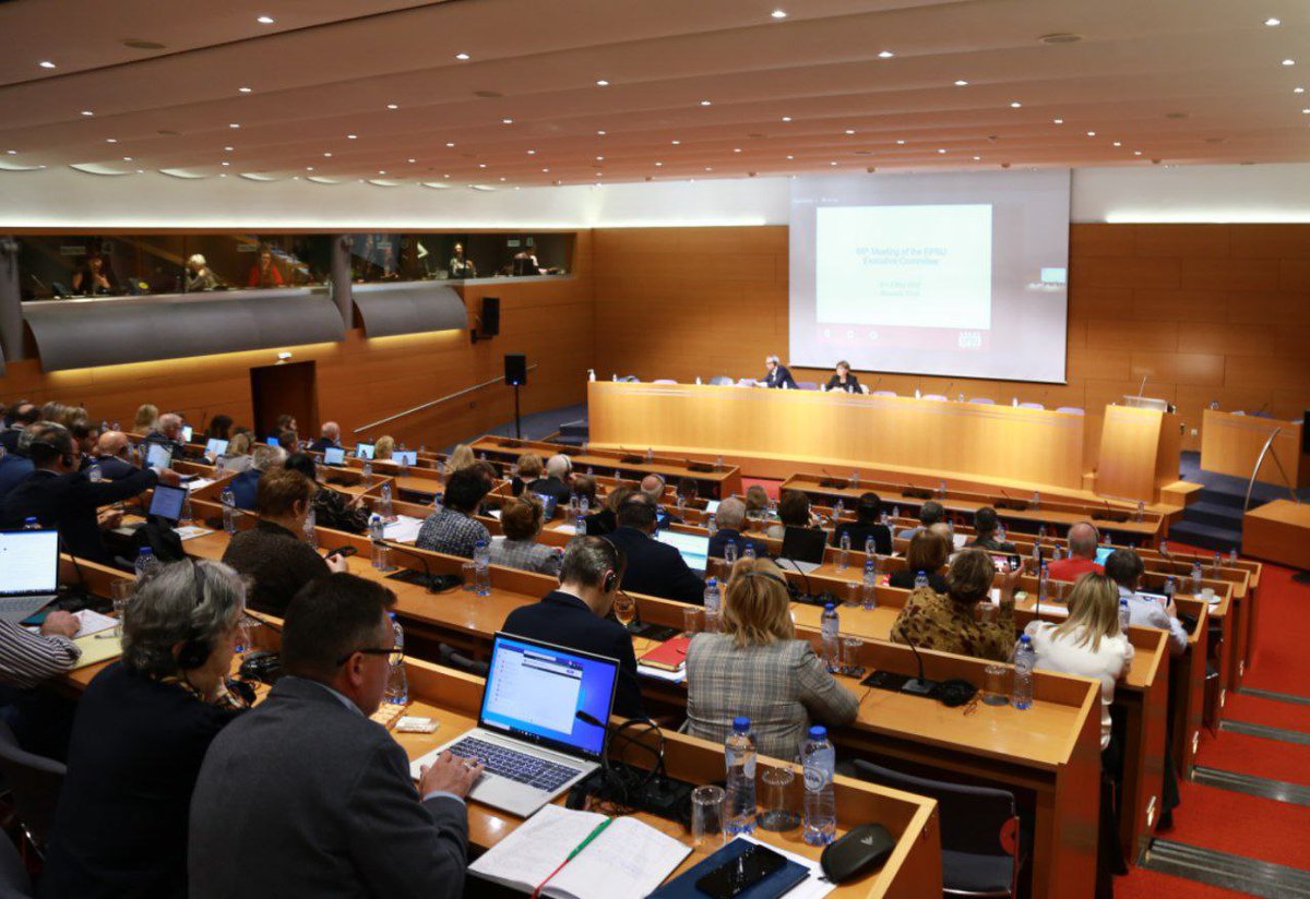EPSUnions's tweet photo. We are starting our 68th @EPSUnions Executive Committee #EPSUexec with loads on the agenda #Ukraine #orpea #FireFightersDay #socialdialogue #inflation #AI all key issues for public sector workers in #Europe https://t.co/FW7fHf1ls0