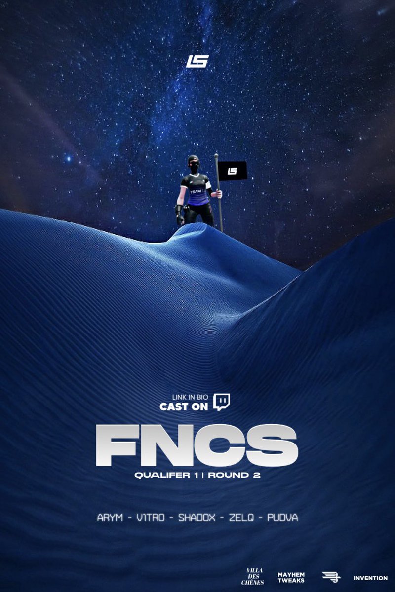 TeamLS's tweet image. 19h - 22h -&amp;gt; #FNCS qualifer 1 - round 2 

🔹@ArymFtn 
🔹@v1tro1 
🔹@Shadoxfn 
🔹@zelqsfn 
🔹@pud_va 

Nous souhaitons bonne chance aux joueurs qualifiés et particulièrement à nos joueurs ! 

Tout sera diffusé sur Twitch et commenté par @kerronnnn ! 🎙

#Glory4LS
