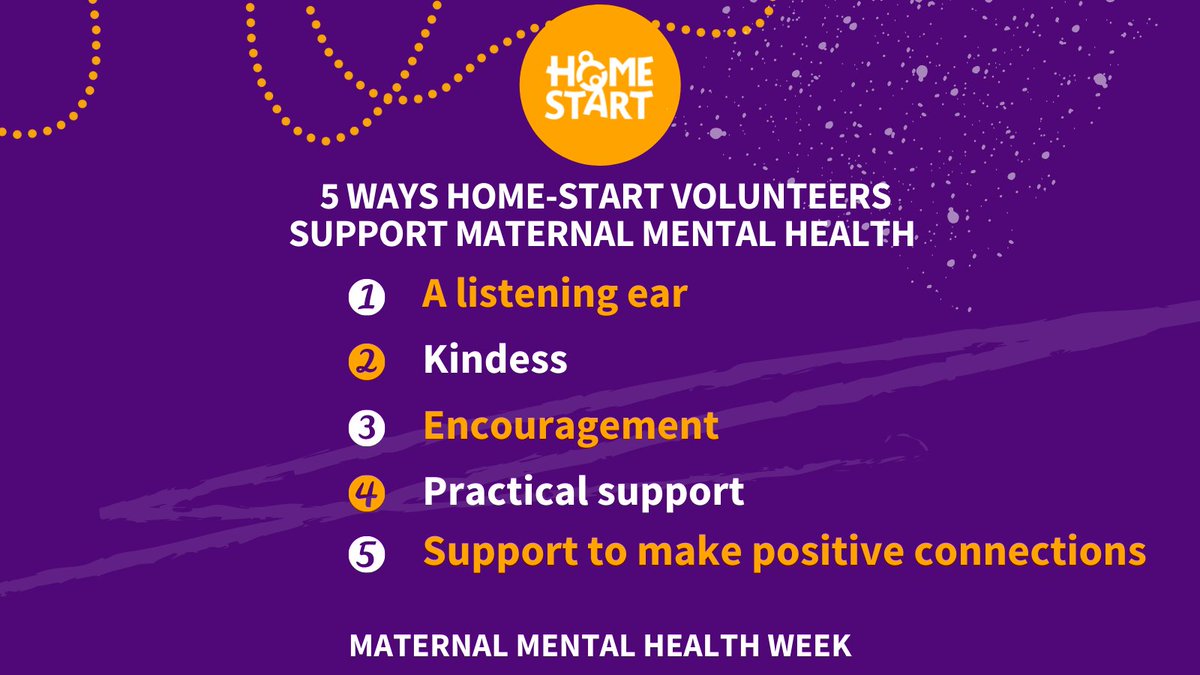 It is Maternal Mental Health Week and today is World Mental Health Day. We believe we are #StrongerTogether, here's how our volunteers support parents with their mental health struggles

#ThePowerOfConnection #MaternalMHMatters #HomeStartVolunteer #HomeStartSupport