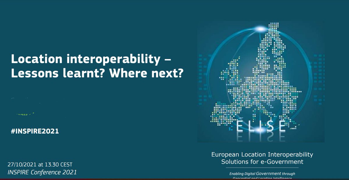 Joinup_eu's tweet photo. 🗺️What are the lessons learnt by the #ELISE action to foster #LocationInteroperability in digital #PublicService delivery ❓
✳️Check out the slides of this session that took place at the @INSPIRE_EU Conference 2021 &amp; get insights 💡 into it❗
👉https://t.co/exBTmUEBbd https://t.co/7UUEagyuuf