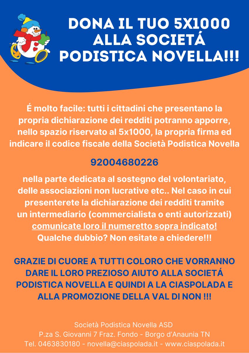 ➡𝗗𝗼𝗻𝗮 𝗶𝗹 𝘁𝘂𝗼 𝟱𝘅𝟭𝟬𝟬𝟬 𝗮𝗹𝗹𝗮 𝗣𝗼𝗱𝗶𝘀𝘁𝗶𝗰𝗮 𝗡𝗼𝘃𝗲𝗹𝗹𝗮‼ 
Codice 𝟿𝟸𝟶𝟶𝟺𝟼𝟾𝟶𝟸𝟸𝟼 ❤️𝗚𝗥𝗔𝗭𝗜𝗘 𝗔 𝗧𝗨𝗧𝗧𝗜 𝗖𝗢𝗟𝗢𝗥𝗢 𝗖𝗛𝗘 𝗩𝗢𝗥𝗥𝗔𝗡𝗡𝗢 𝗗𝗔𝗥𝗖𝗜 𝗜𝗟 𝗟𝗢𝗥𝗢 𝗣𝗥𝗘𝗭𝗜𝗢𝗦𝗢 𝗔𝗜𝗨𝗧𝗢!!!🍀