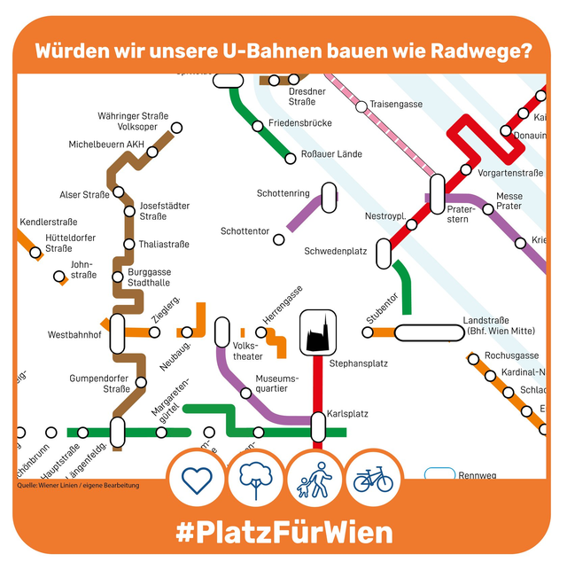 Helge's tweet photo. Der Wiener Gürtelradweg, die reinste Schikane. Am schlimmsten der Teil rund um den Westbahnhof. Aber es gibt jetzt einen Ausweg: Siehe nächsten Tweet. https://t.co/pbO8322VIN