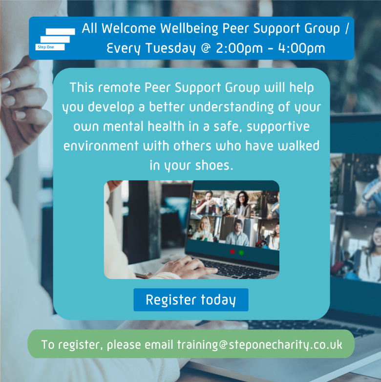 CareyMStepOne's tweet image. Our All Welcome Peer Support Group helps you to develop a better understanding of your mental health in a safe and supportive environment. The course is held online from 2pm to 4pm every Tuesday. To register, please email training@steponecharity.co.uk

#DevonsMentalHealthCharity
