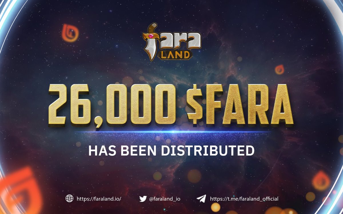 🔥The reward for PvP Tournament has been distributed🔥

💵Over 26,000 $FARA has been given to players

👉Get rewards now: auth.faraland.io/account/claim

Get ready for the next Tournament starting next week 🥳

#Faraland #Tournament #PvP