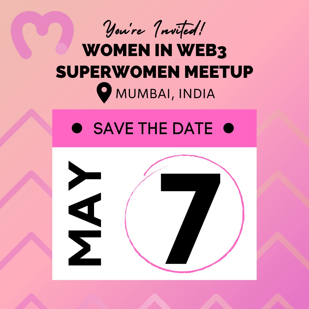 Doaaa1aa's tweet photo. Ladies, you're all invited! 💌

Be part of the @superwomendao meetup happening this Saturday in #Mumbai, India! 

✍🏻 SIGN UP: https://t.co/C4NZXw5jK9

#womeninweb #womenintech #meetup #Web3events https://t.co/pZ7pwh2Ngu