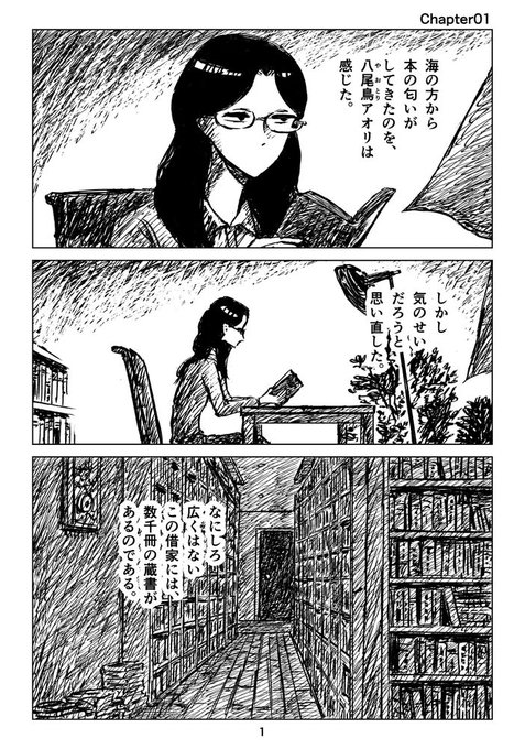 少し前に公開した漫画ですが、気に入っているのでまた掲載します。
空から本が降ってきた話① 