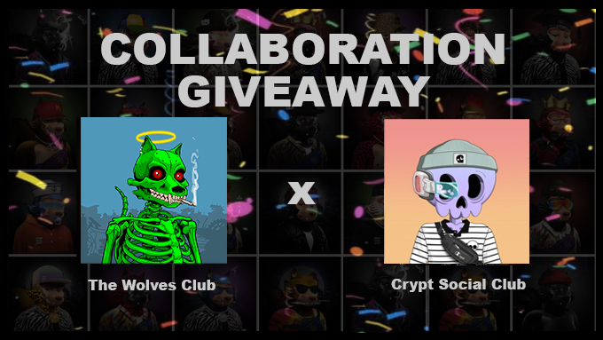 the_wolves_club's tweet photo. 🏆Collab of the day!🏆
Prizes: 1 x Skeleton Gang NFT, 10 x WL Crypt Social Club
TO ENTER:👇
1⃣ Like + RT
2⃣ Follow @the_wolves_club &amp; @cryptsocialclub
3⃣ Join Discords:  https://t.co/MRQH0IIfHr &amp; https://t.co/L6MoPngV2d

⏰End in 24 hrs
#NFTgiveaway #SOLNFT #NFTcommunity #NFT https://t.co/jDbv2OPyFC