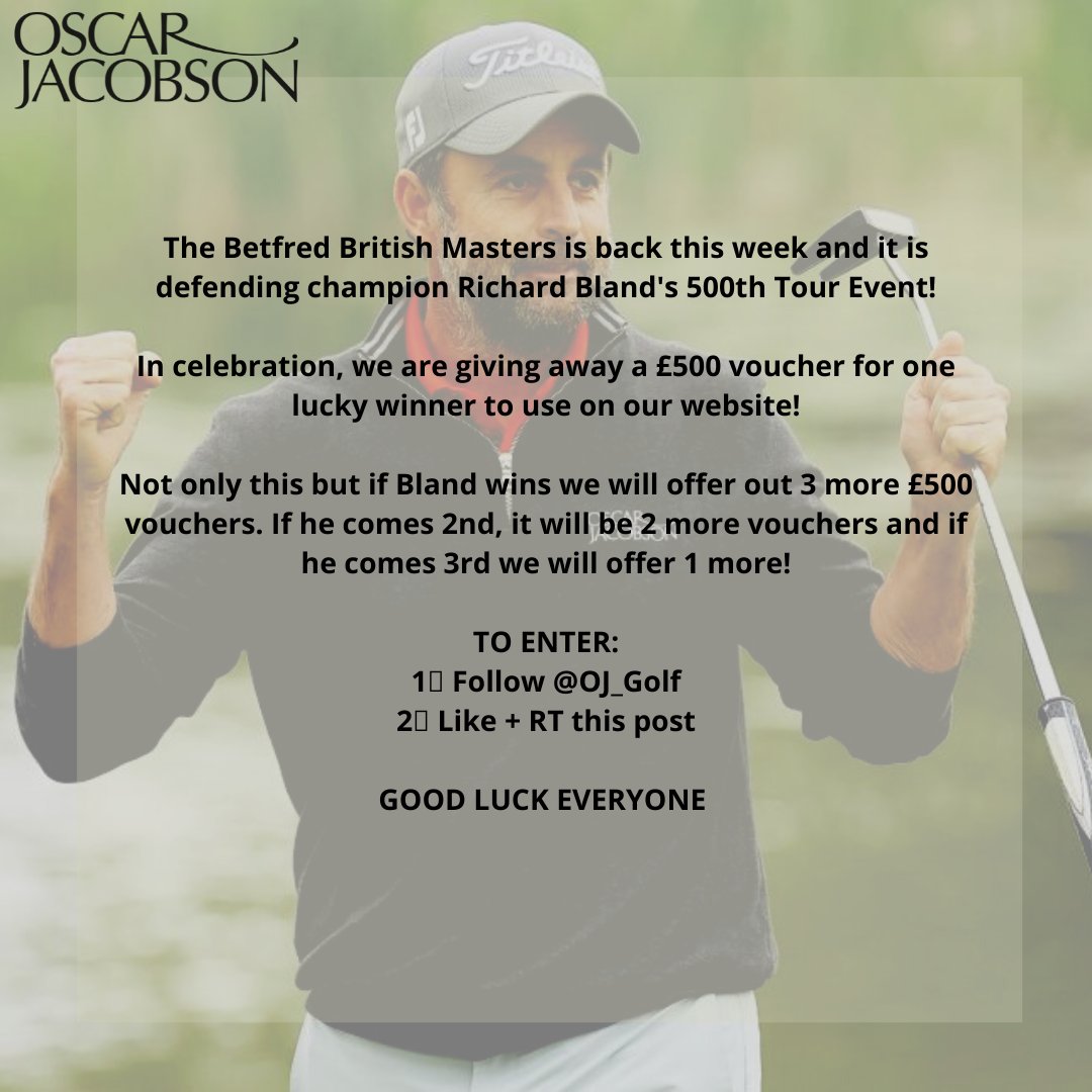 🚨COMPETITION TIME🚨 TO ENTER: 1️⃣ Follow @OJ_Golf 2️⃣ Like + RT this post ✨GOOD LUCK EVERYONE ✨ *The competition will end on Sunday after the event winner is announced* *The winner(s) of the competition will be picked at random and will be messaged via DM on Monday 9th May