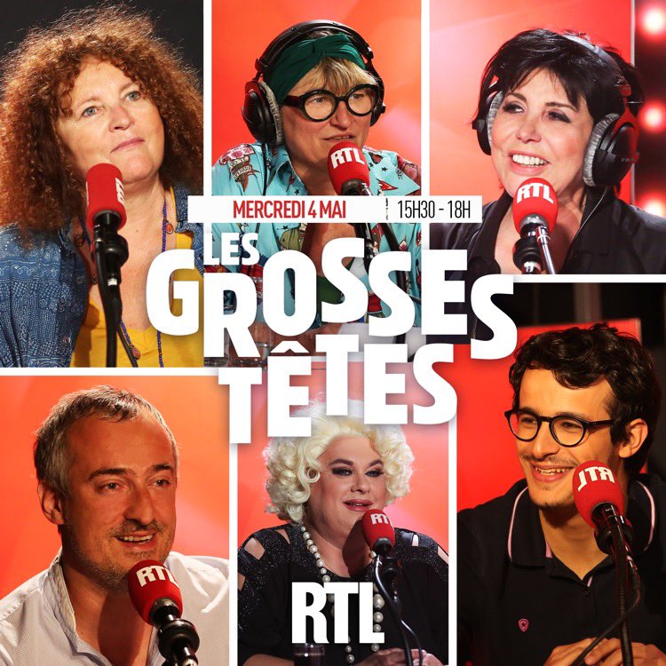 Les Grosses Têtes on Twitter "👓🧠👩‍🦱🔞🎤👗 Découvrez Les Grosses Têtes RTL de ce mercredi 4mai