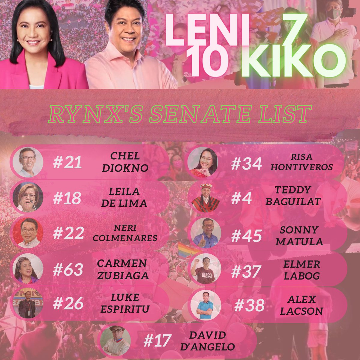 ㅤ

       🎼  BAND   : ⠀THE⠀METALLIQUE.⠀

       METALLIQUE'S RYNX TALKS ABOUT 
       WHY SHE'S VOTING FOR LENI 
       AND HER SENATE LIST.

       #MetalliqueIsPink #BakalsForLeniKiko
       #RPWRally #AngatBuhayLahat

ㅤ