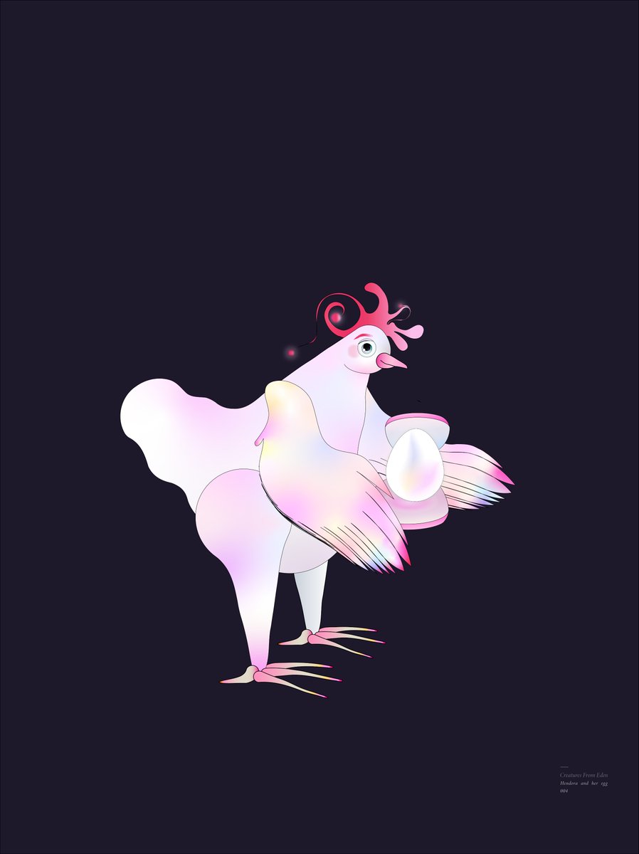 edenftCreatures's tweet photo. 👛004
🐓Hendora
🧼Hendora and her egg
🥚🥚🥚Editions : 3/3
🍳Price : 2 xtz
https://t.co/2dStnYbiM8 https://t.co/VxVAnKDn4s