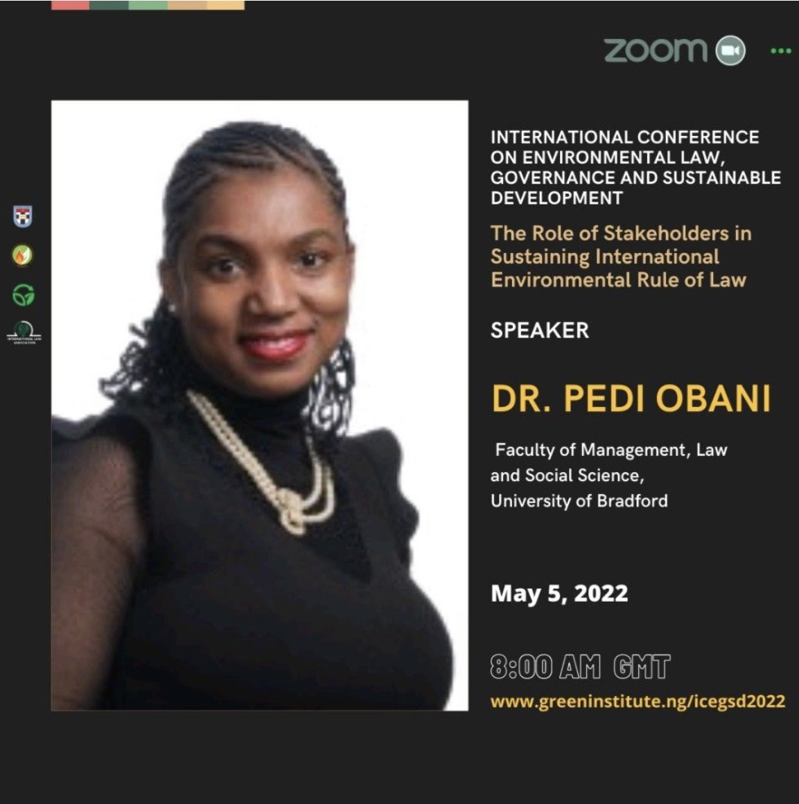 Join the International Conference on Environmental Law, Governance and Sustainable Development University of Bradford via zoom 

lnkd.in/gXcNGYsT