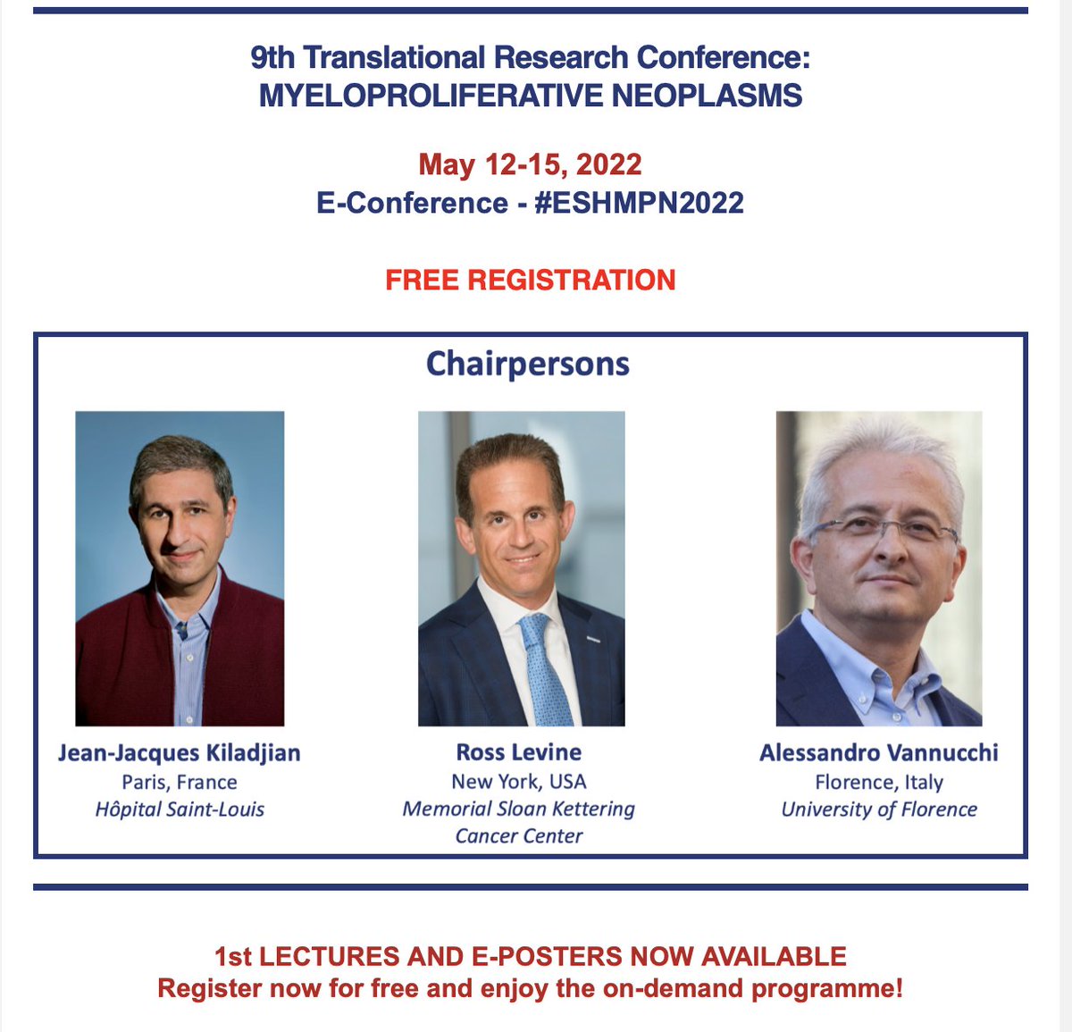 Still time to register! Join us for this e-conference with world-class experts happy to share their knowledge in #MPNsm with you