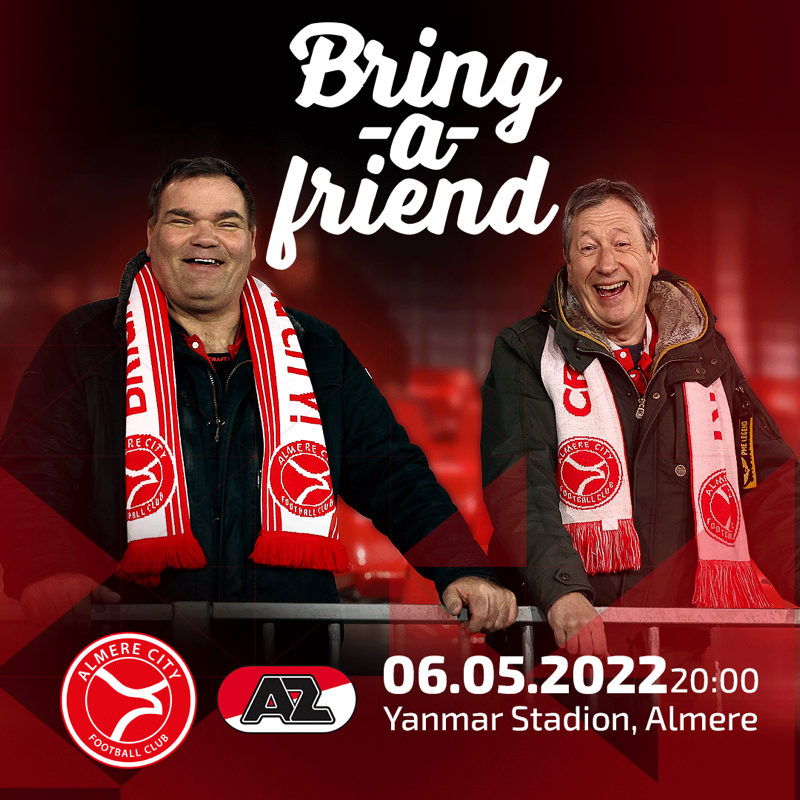 AlmereCityFC's tweet photo. ๐ค ๐๐ซ๐ข๐ง๐ ๐ ๐
๐ซ๐ข๐๐ง๐!
Als seizoenkaarthouder van Almere City FC mag je een vriend meenemen naar de laatste thuiswedstrijd tegen Jong AZ.
#almjaz #UltimateStretch