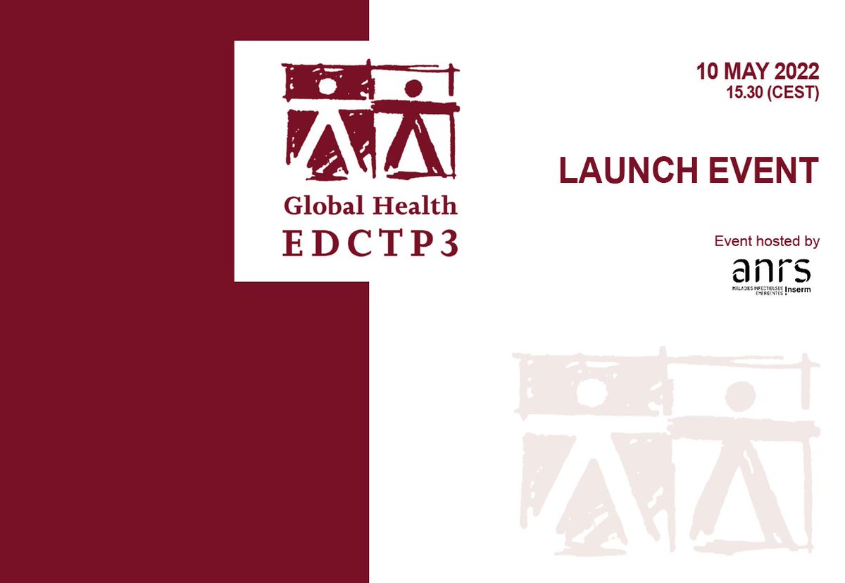 🚀The #ANRSagency will host the launch of the new Global Health EDCTP3

Join this event online to learn about this program which strengthens collaborations between EU and Africa to tackle #infectiousdiseases

🗓️10 May-15:30
📍<a href="/PariSanteCampus/">PariSanté Campus</a> &amp; online
👉bit.ly/3s8n0ku