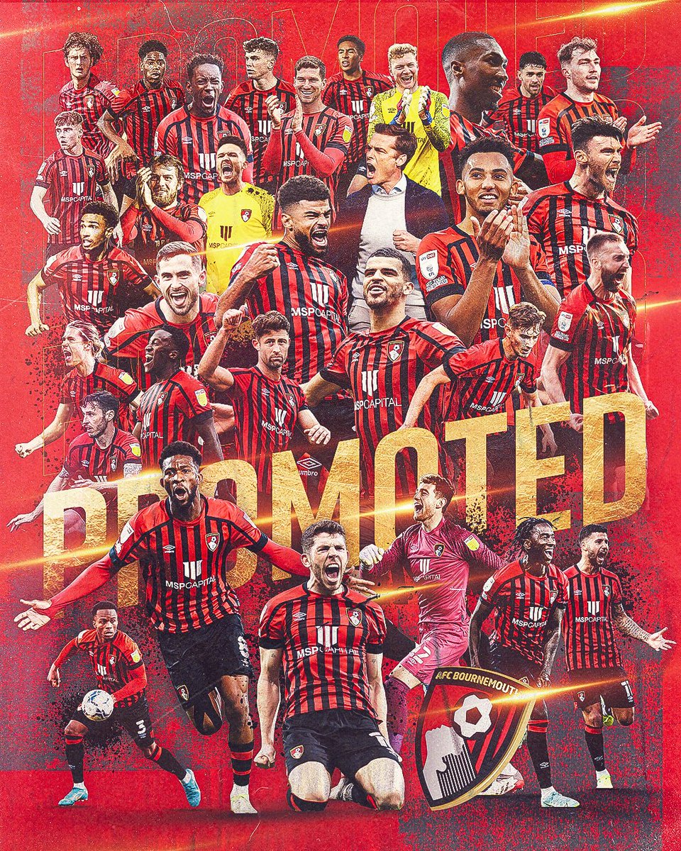 Hugh congratulations to <a href="/afcbournemouth/">AFC Bournemouth 🍒</a>. Back in the Premier League!