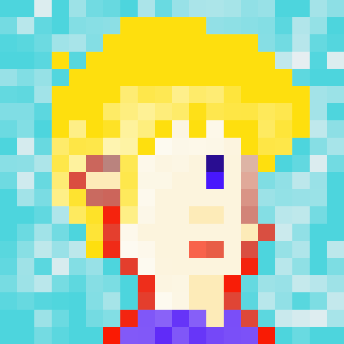 20x20Block's tweet photo. The story of a boy and a girl in Wonderland. a boy in 400 pixels It expresses the innocence of the first encounter. Adam and Eve drew Adam as a motif.

#nftart #painting #pixelart #imageboy #fairytale #openseanft #art https://t.co/EGIVl6aXDY