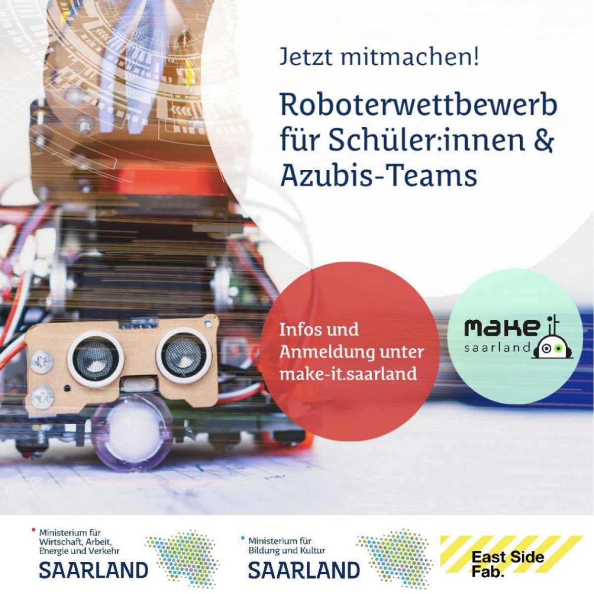 SIC_Saar's tweet image. Zwei Tage Tüfteln, Basteln, Experimentieren. In diesem Sommer wird es technisch, innovativ und nachhaltig - MAKE-IT - Das Festival rund um neue Technologien und Trendthemen im Saarland.
Mehr Infos: make-it.saarland
#SIC #MakeIT #event #EastSideFab