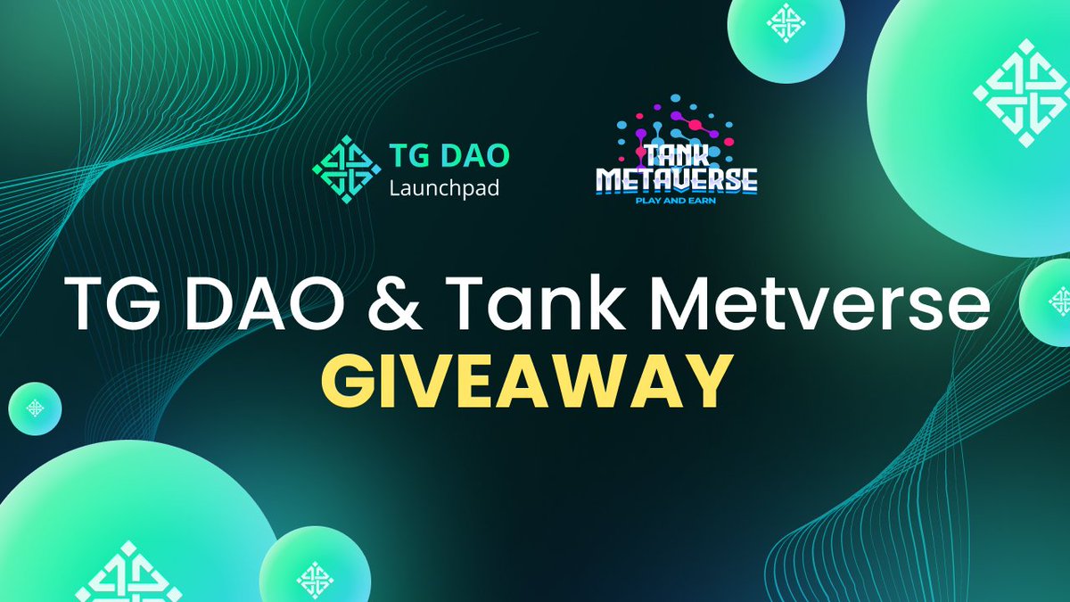 tgdaopad's tweet photo. 🥳Great news! 
TGDAO x Tank Metaverse organised the #GIVEAWAY 

🏆5 Winners will be rewarded with a prize pool of 50000 TGDAO tokens

🤩Don't miss out on this opportunity!

🗓When: 04th Apr - 06th May

👉🏻Details: https://t.co/us7a3VWZZA https://t.co/CSsU1GTDwo