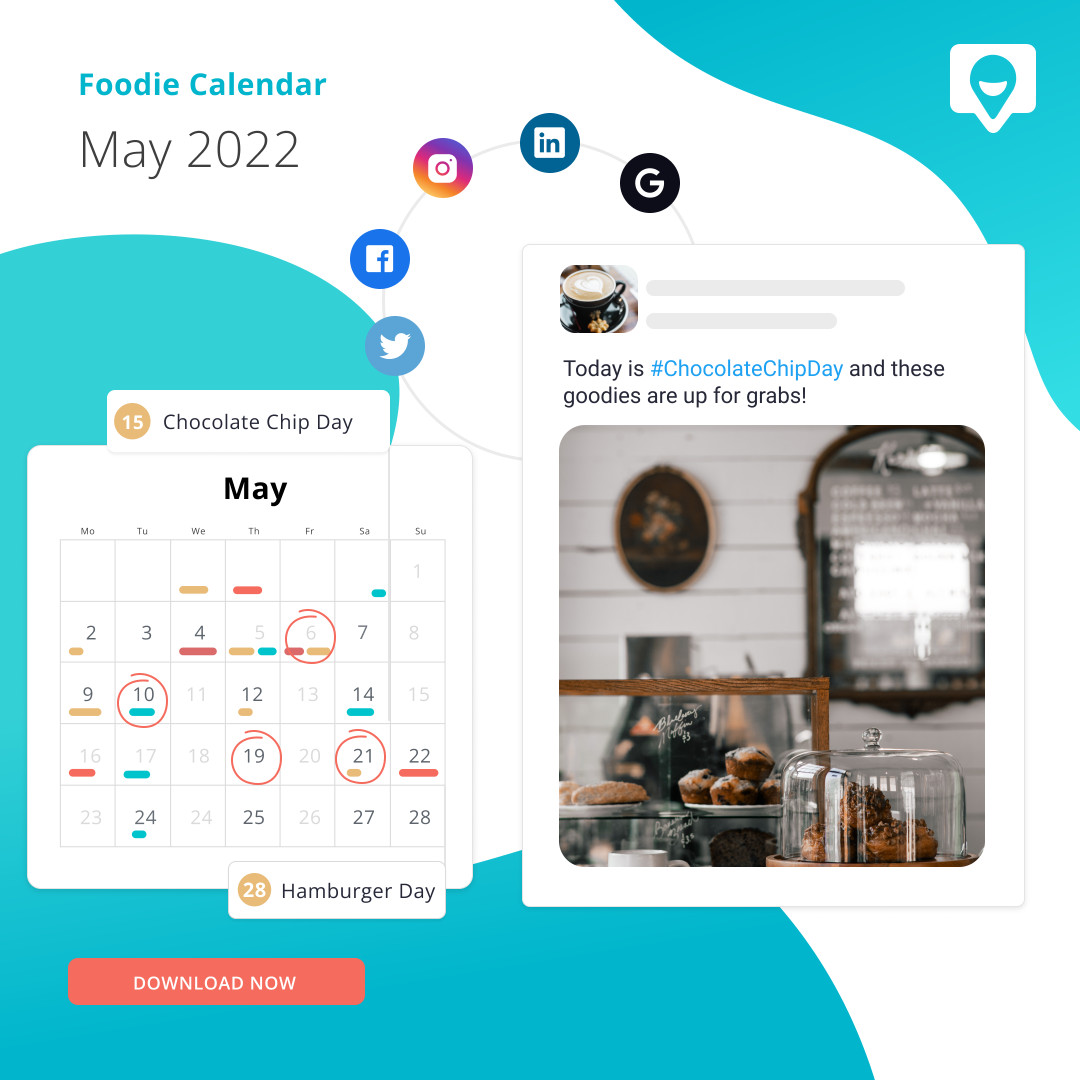 AreTheyHappy's tweet photo. With summer right around the corner, your social media calendar this May can’t miss a beat!

 Bring new ideas to your social media restaurant pages, download your Foodie Days calendar today!😊 - https://t.co/pDWaJSRQYW #restaurantmarketing #socialmediacalendar #socialmediatips https://t.co/6EGHE7LOsB