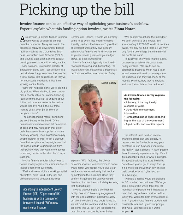 Nucleus_CF's tweet image. Our very own Risk and Relationship Director, David Barley, caught up with Yorkshire Business Insider to outline what Invoice Finance is and how businesses across the UK can utilise this popular product to access working capital #invoicefinance #boostyourcashflow #businessfunding