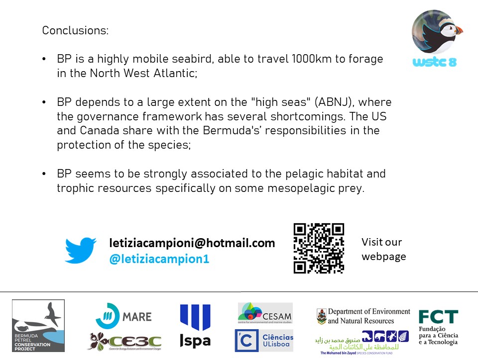 letiziacampion1's tweet photo. 4/4 #WSTC8 #ForSesh2 These data have been used to inform conservation efforts (MPA in #Bermuda & candidate as protected in CANADA |NEXT STEP: further GPS-tracking is ongoing to better understand BP #Foraging strategy in relation to 🌬 & ENVIRONMENTAL conditions (🌡📉) https://t.co/wsFPvkT6GP
