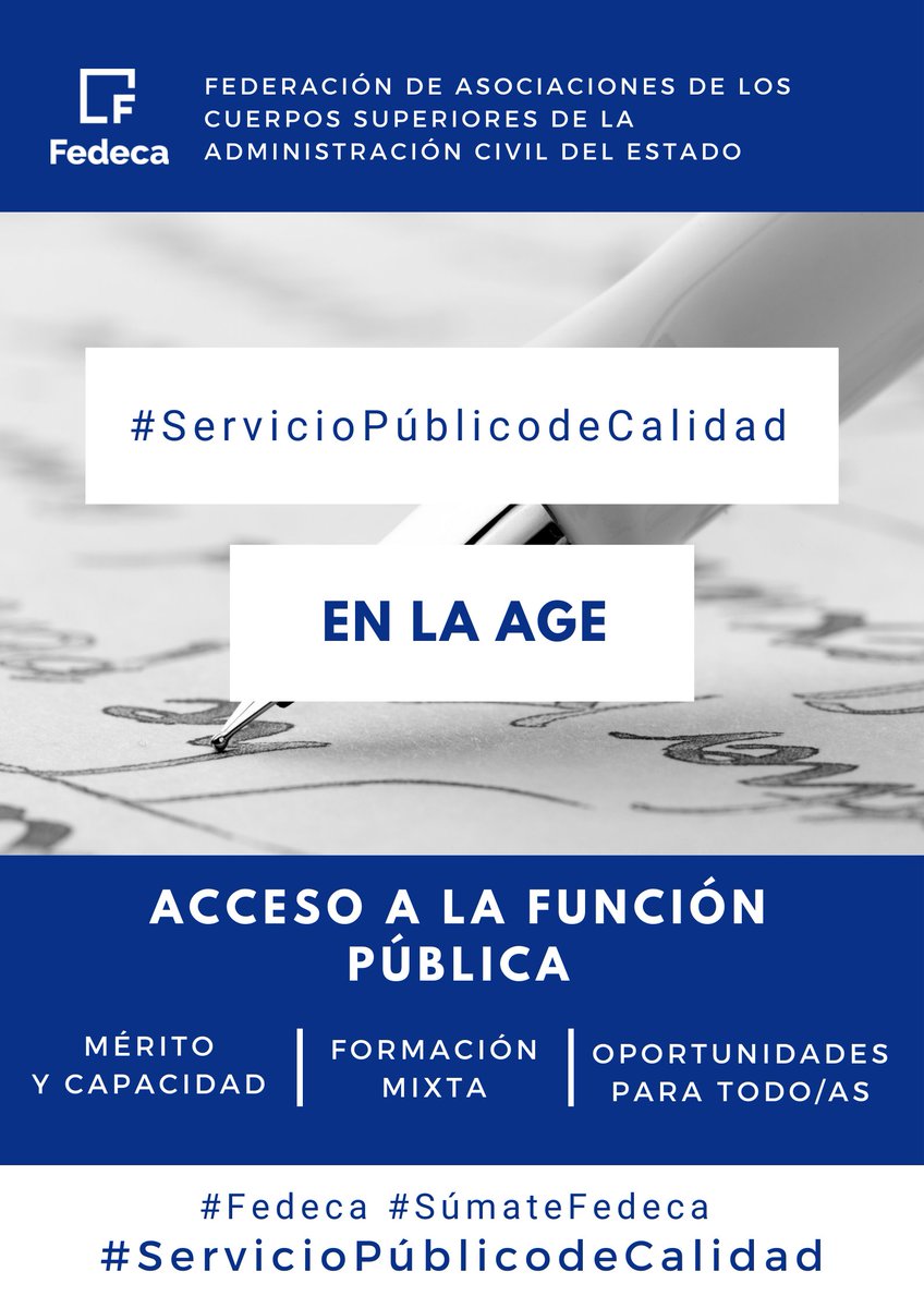 🔵📢¿Reforma de las oposiciones A1 de la Administración? 

Sí. Pero siempre garantizando la igualdad, el mérito y la capacidad.

#ServicioPúblicodeCalidad #Fedeca #SúmateFedeca
 
bit.ly/38SuT6N