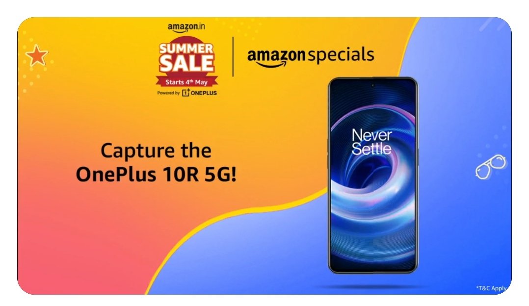 Maruthi553's tweet photo. @amazonIN Here's my perfect screenshot of the OnePlus 10R 5G 

#OnePlus10ROnAmazon 
#AmazonSpecials 
@amazonIN 
@OnePlus_IN  

Can anyone but this for me 😜
@RGVzoomin @MsSriReddy @tsvsaikrishna @SonuSood @sundarpichai @narendramodi @BeingSalmanKhan @KChiruTweets @ssrajamouli https://t.co/Hx898UYLhw