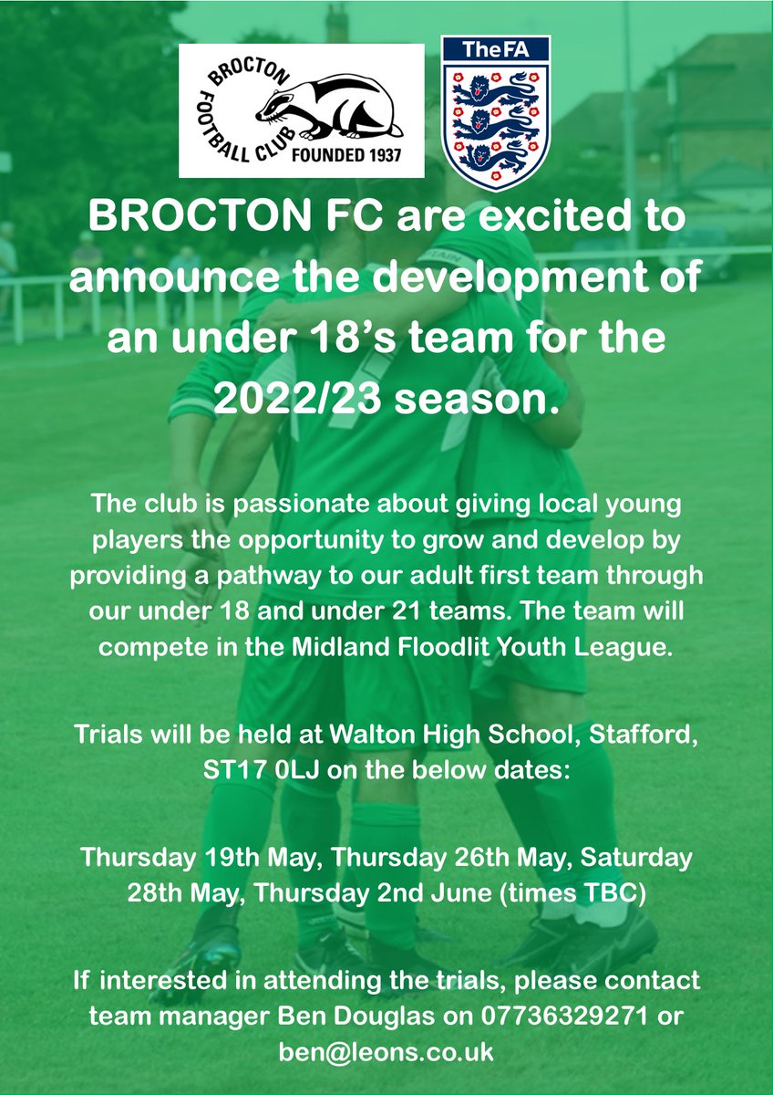 gjhsport's tweet photo. @broctonfc are actively recruiting players for their new Under 18 squad. If you are in years 10,11 and 12 it's a great chance to join a club that give youth a chance

@jtriggs17 @AlexCurtis3 @ryan_douglas9 @BenDouglasss https://t.co/Y5cSwuWdN6