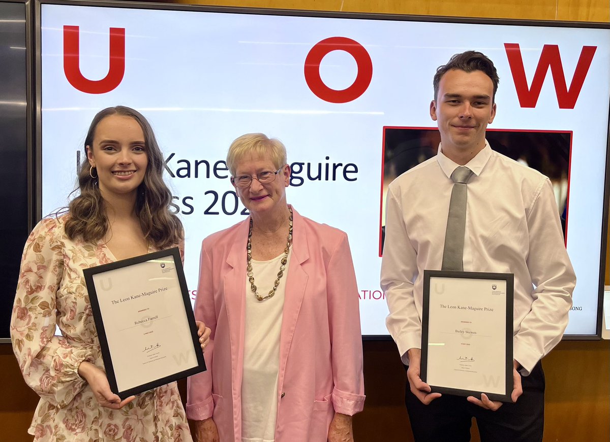 Congratulations to the 2022 Leon Kane-Maguire Award winners Rebecca Farrell and Bailey Skewes. Both <a href="/UOW/">UOW</a> students were the highest achieving from the School of Chemistry, with the top weighted average mark for chemistry and nanotechnology subjects for their degree.