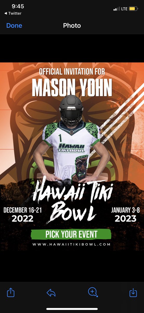 Mason Yohn (@masonyohn) on Twitter photo Thank You @CoachHafnerWPU for the opportunity to play in <a href="/HawaiiTikiBowl/">Hawaii Tiki Bowl</a> in Honolulu, Hawaii‼️
<a href="/KickItJZ/">Kick It®</a> <a href="/KohlsKicking/">Kohl's Kicking Camps</a> <a href="/SportsByBLinder/">Brian Linder</a> <a href="/NorthernFootbll/">Northern Football</a> Thank You @CoachHafnerWPU for the opportunity to play in <a href="/HawaiiTikiBowl/">Hawaii Tiki Bowl</a> in Honolulu, Hawaii‼️
<a href="/KickItJZ/">Kick It®</a> <a href="/KohlsKicking/">Kohl's Kicking Camps</a> <a href="/SportsByBLinder/">Brian Linder</a> <a href="/NorthernFootbll/">Northern Football</a>