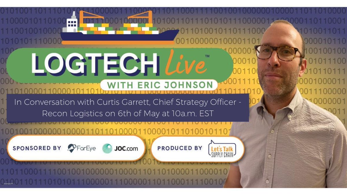 FarEye's tweet photo. Join us for #LogTechLive on Friday at 10 am ET! Curtis Garrett of @RECONLOGISTICS guest stars to discuss:
🌐 trucking technology
📍 the state of the LTL market
🤳 whether social media is an effective channel for logistics information
Tune in here: https://t.co/dG5BOkdH01 https://t.co/f9iJedkJCA