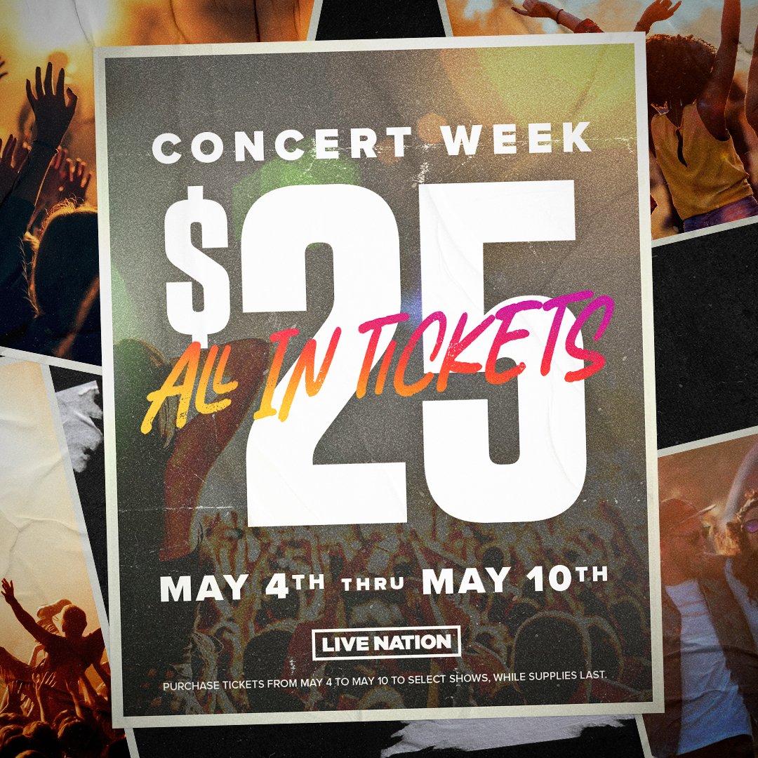 #ConcertWeek is here! Get $25 all-in tickets* to select shows at House of Blues Anaheim & more! Get your $25 tickets now through May 10th right here: livemu.sc/37cFpFt *Available while supplies last