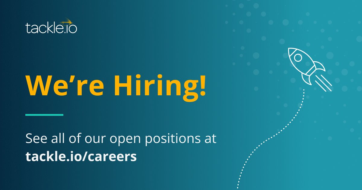 tackleio's tweet photo. Looking to become a #Tackler? Now is your chance to join one of America’s Best Startup Employers (named by @Forbes) with a remote-only team and unmatched culture. We’re #hiring! Check out all of your future opportunities: https://t.co/cEoCKEYmt0 https://t.co/olQttrPjf6