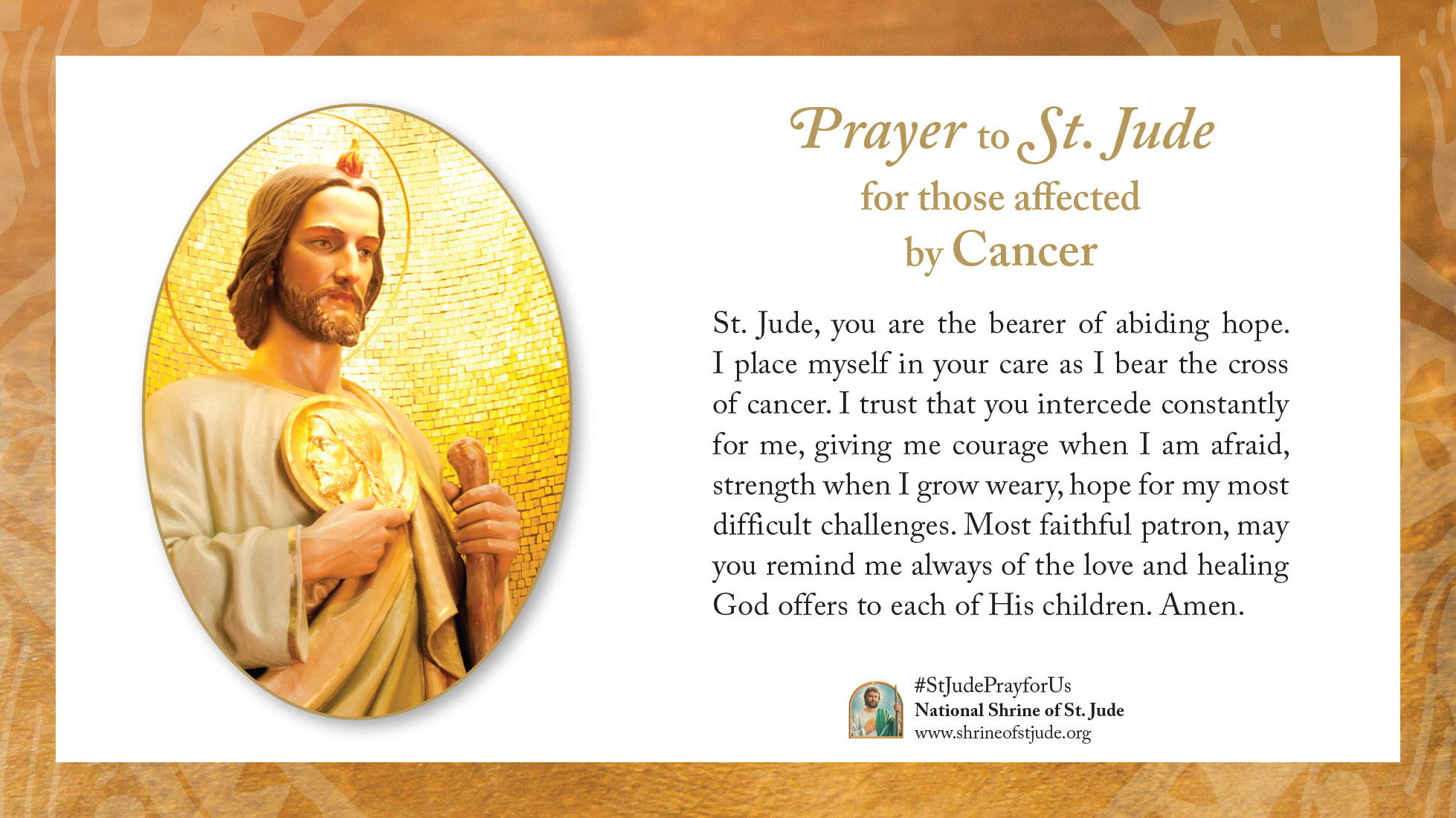 Shrine of St. Jude on Twitter: "Join us today to pray for all those  affected by cancer. Learn more: https://t.co/vcofMg21At -  #dayofprayerforcancer #cancer #stjude #saintjude #saintjudethaddeus #prayer  #prayers #pray #petition #intention #catholic #
