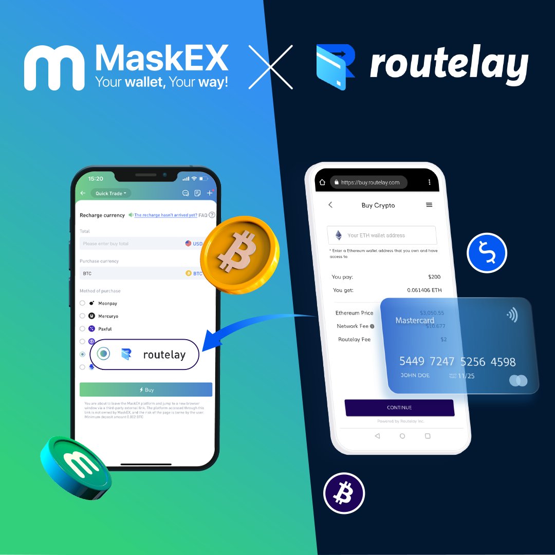 Maskex_africa's tweet photo. 🤝We came with great news about our partnership with the @routelay.🔥 Recharge your wallet with Routley and buy coins on MaskEX. Remember - Your Wallet,
Your Way!!!
Read more 👉 https://t.co/tpvEhELMkQ 

#MaskEXAfrica #MaskEX #MaskexWallet #Routley #BuyCrypto #BTC https://t.co/pl7nBuj59L