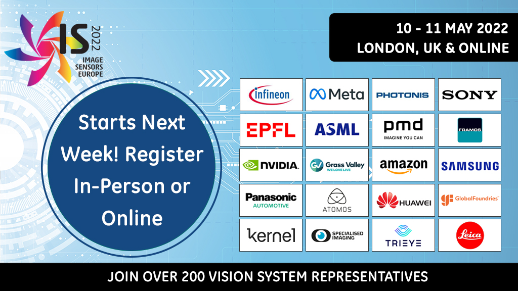 ImageSensors's tweet image. With less than one week left, we’re excited to have a community of over 200 representatives back together in London and online for Image Sensors Europe 2022. Tickets are still available via bit.ly/3ye910j
#machinelearning #visionsystems #sensors