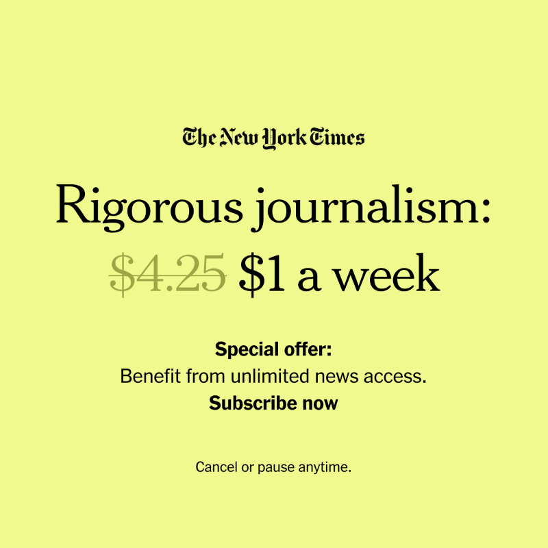 nytimes's tweet photo. Gain unlimited news access from experts at this special rate.