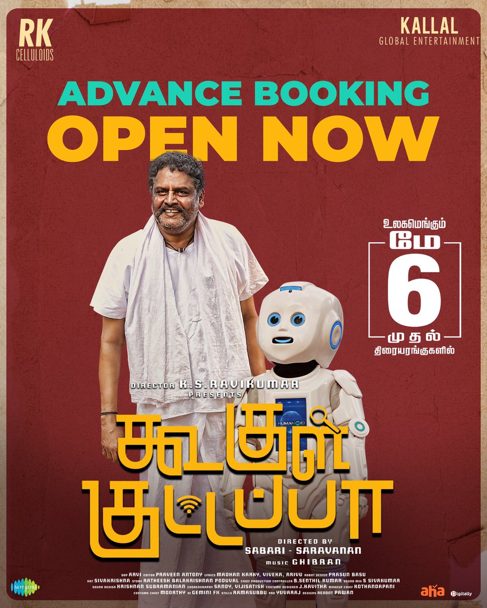 TharshanShant's tweet photo. #KoogleKuttapa 🤖 - Advance bookings opens now, Grab your tickets now! 

@ksravikumardir @TharshanShant @Losliyaoff @sabari_gireesn @gurusaravanan @GhibranOfficial @iYogiBabu #PranksterRagul @saregamasouth @Kavitha_Stylist @rekhshc @digitallynow @proyuvraaj https://t.co/LR2POnI4Vu