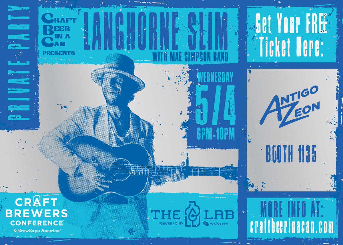 Are you here at the Craft Brewers Conference in MN? Come see us at booth #1135 &amp; let us help you STAND OUT &amp; SELL MORE! We have free tix for tonight's show, Craft Beer in a Can presents Langhorne Slim, at The Lab. Tickets available while supplies last!
#craftbeer #CraftBrewersCon