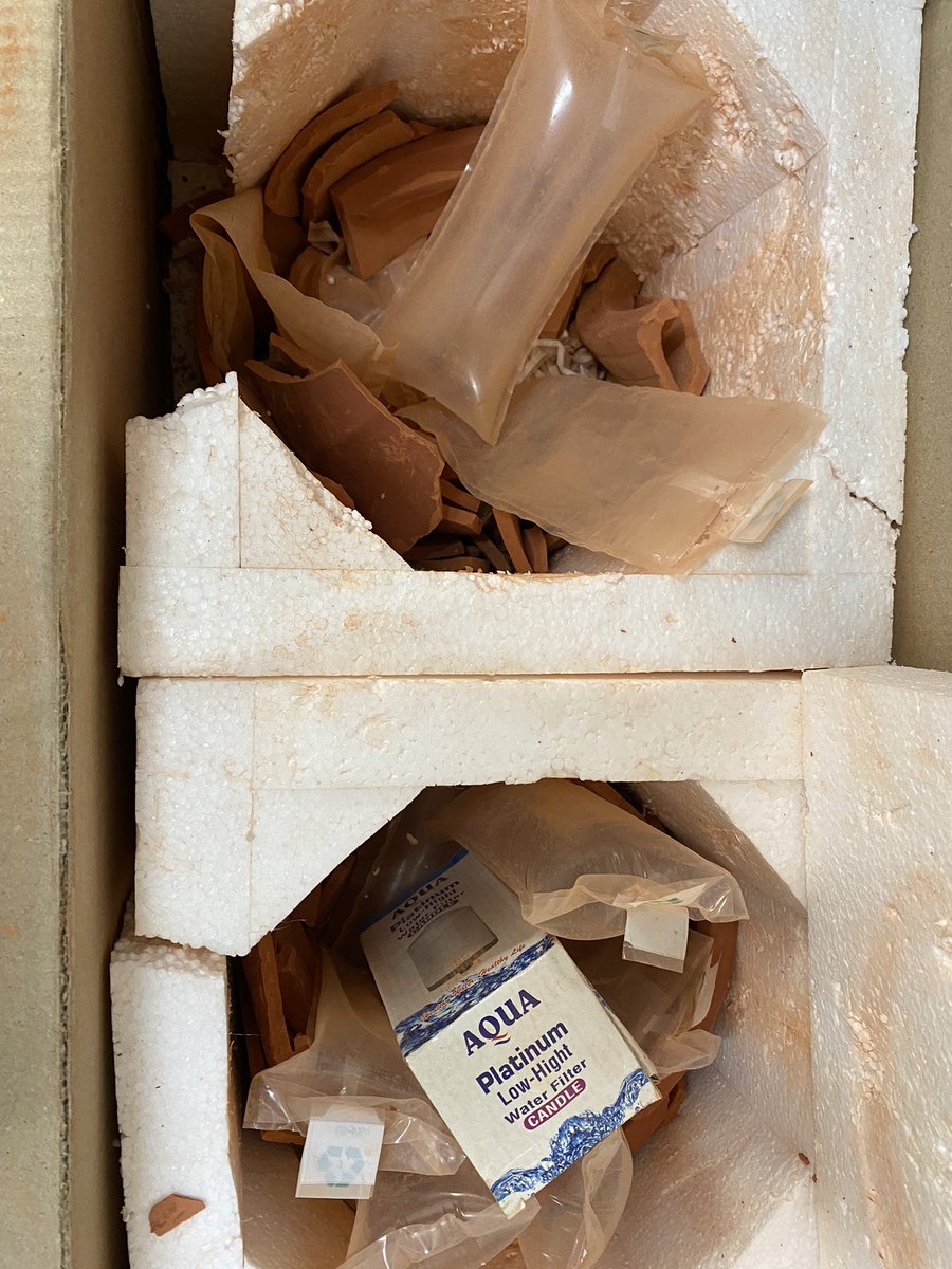 AmitaVecha's tweet photo. @biosoil_ind I ordered for a clay filter in the month of March.. it got delivered after almost 45 days.. and all I received was pieces and pieces only …I connected via message, email. But it is over a week and there is no response whatsoever.. highly disappointed.😢😥 https://t.co/p3X29unitC