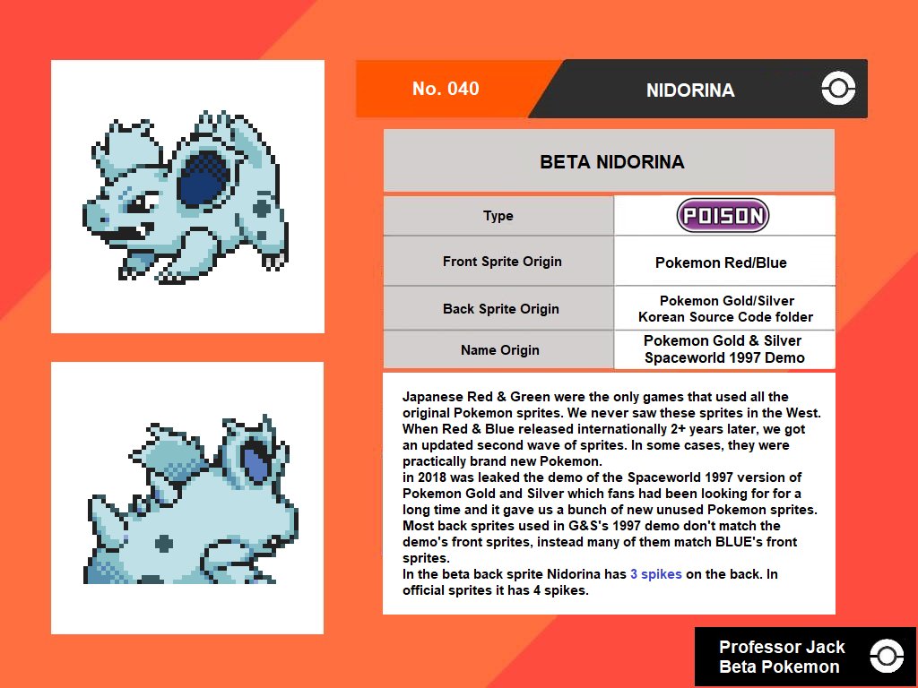 Professor_Jack_'s tweet photo. Beta Nidorina
#nidorina #pokemon #pokémon #pocketmonsters #pokedex #capsulemonster #capsulemonsters #pokemonbeta #betapokemon #blastoise #pokemongoldbeta #helixchamber #pokemonleaks #spaceworld1997 #spaceworld97 #lostpokemon #scrappedpokemon #missingno https://t.co/16ffiyH2yl